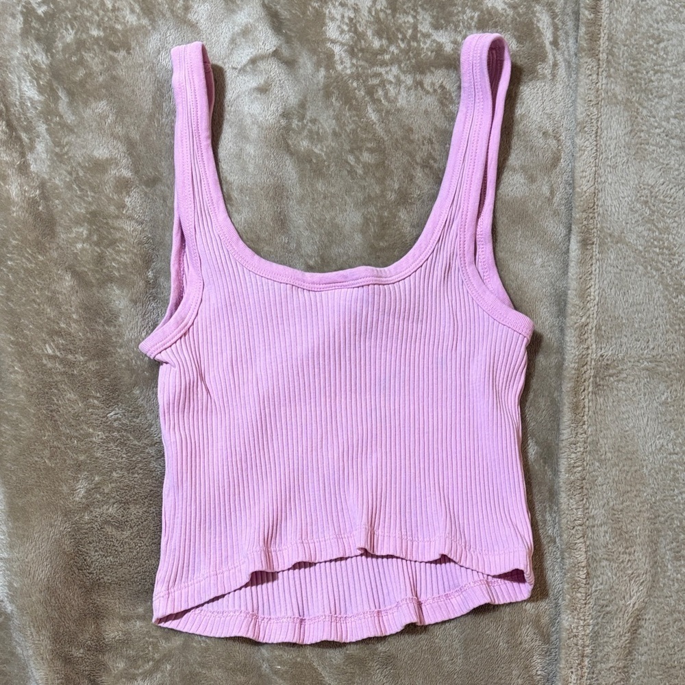 Old Navy Light Pink Ribbed Tank Top - Picture 3 of 3